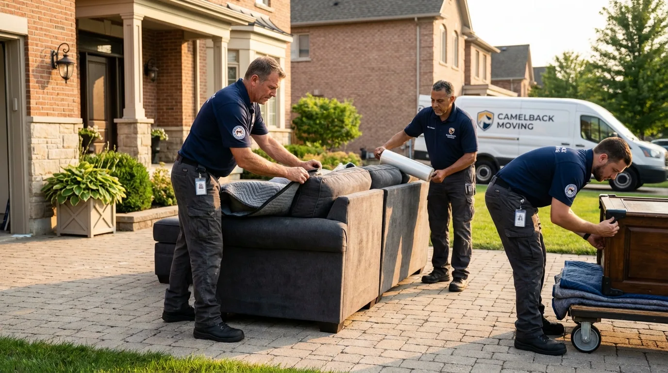 Large estate moving crew wrapping furniture in Princeton, NC